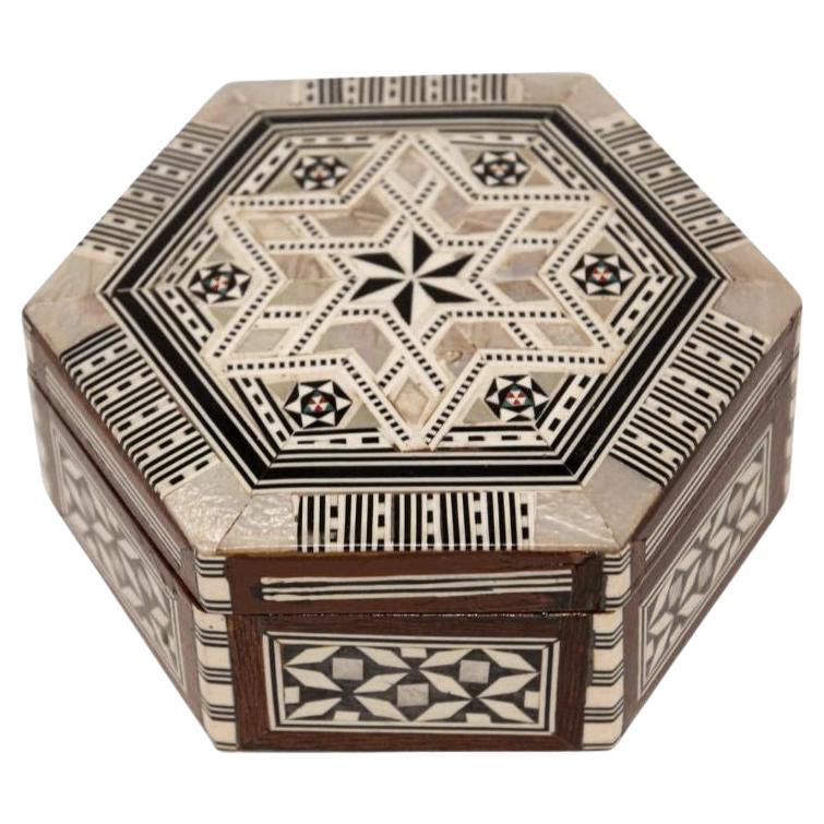 Middle Eastern Handcrafted Syrian Mother-of-Pearl Inlaid Box For Sale ...
