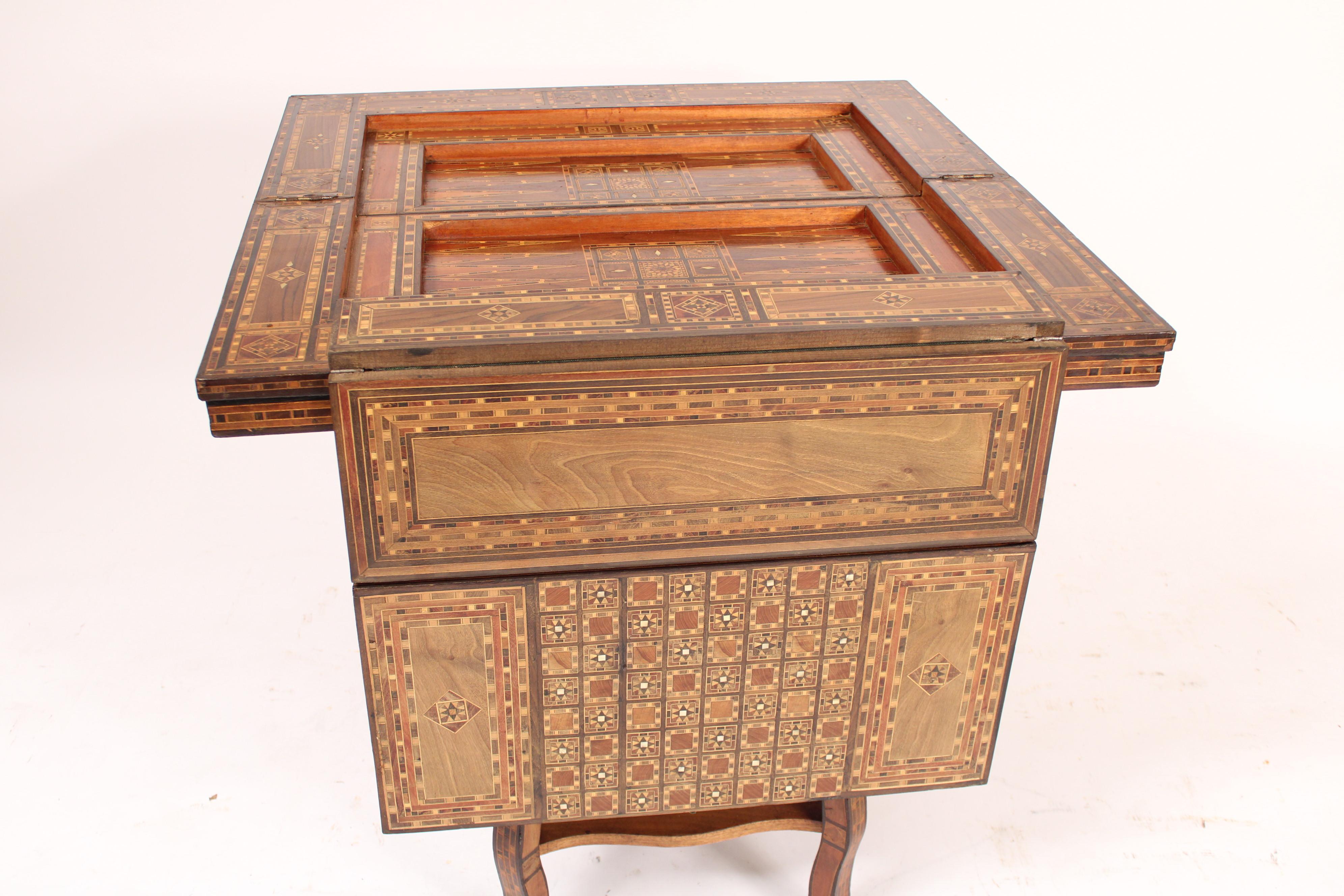 Asian Middle Eastern Inlaid Games Table