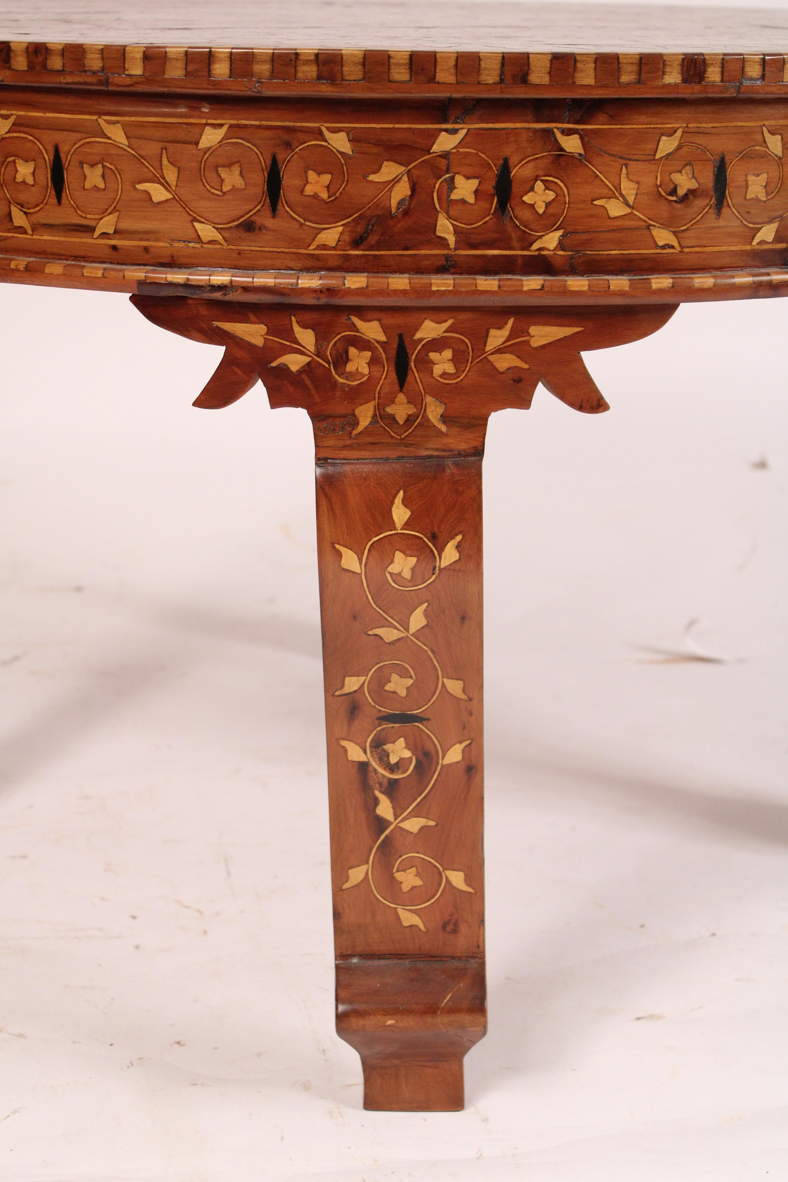 Moorish Middle Eastern Inlaid Round Coffee table For Sale