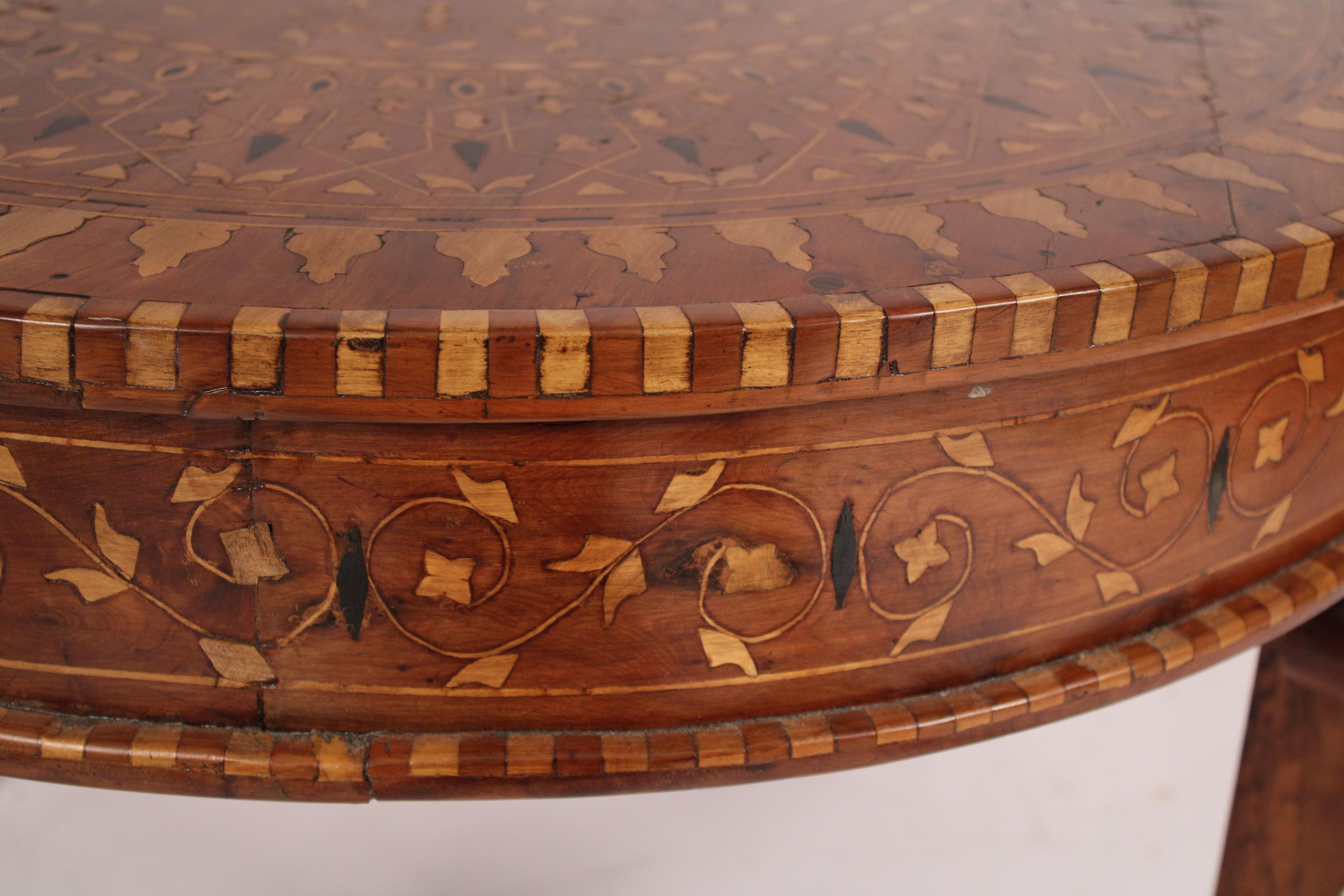 Middle Eastern Inlaid Round Coffee table For Sale 1