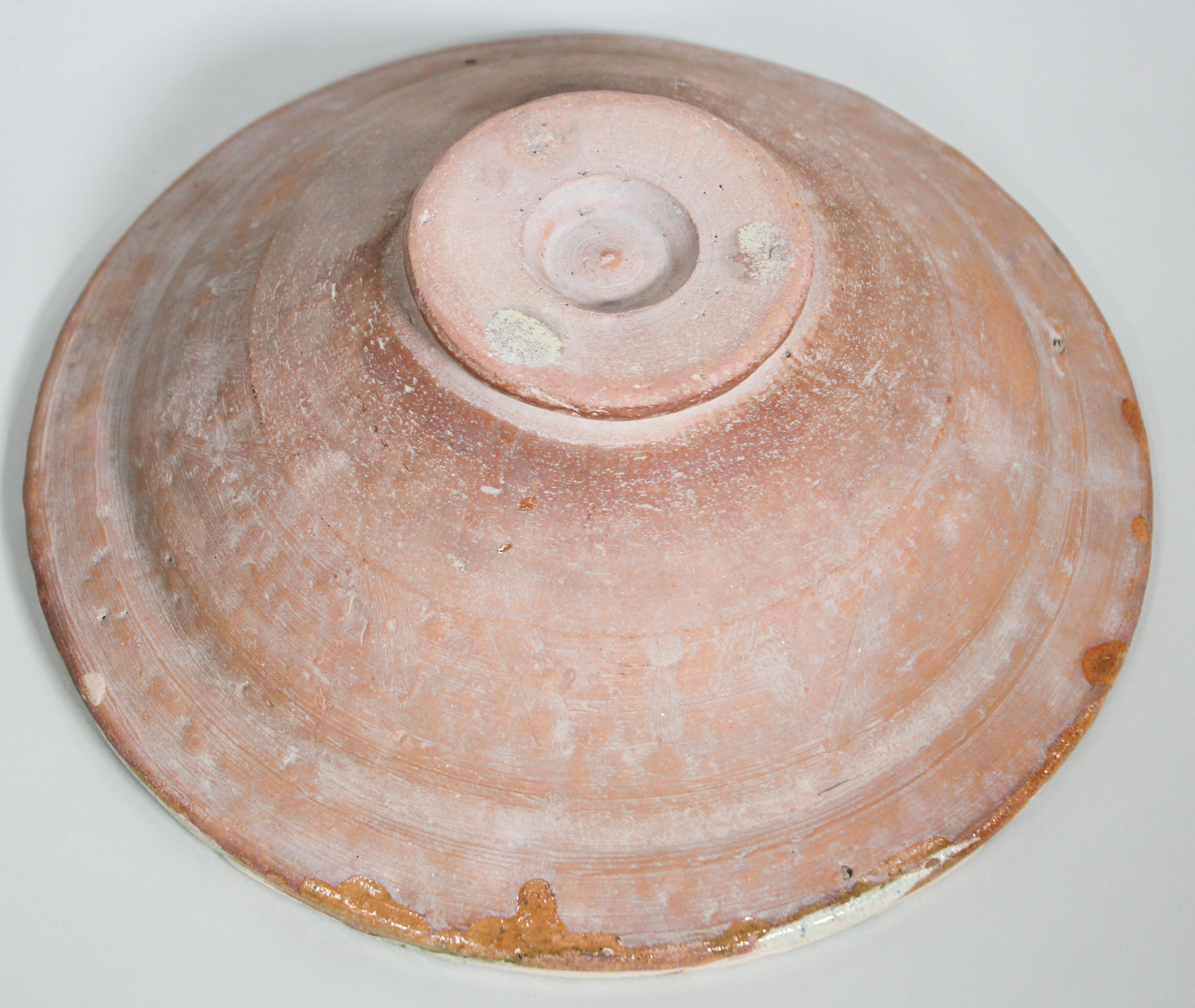 Moorish Spanish Pottery Glazed Talavera Bowl 6