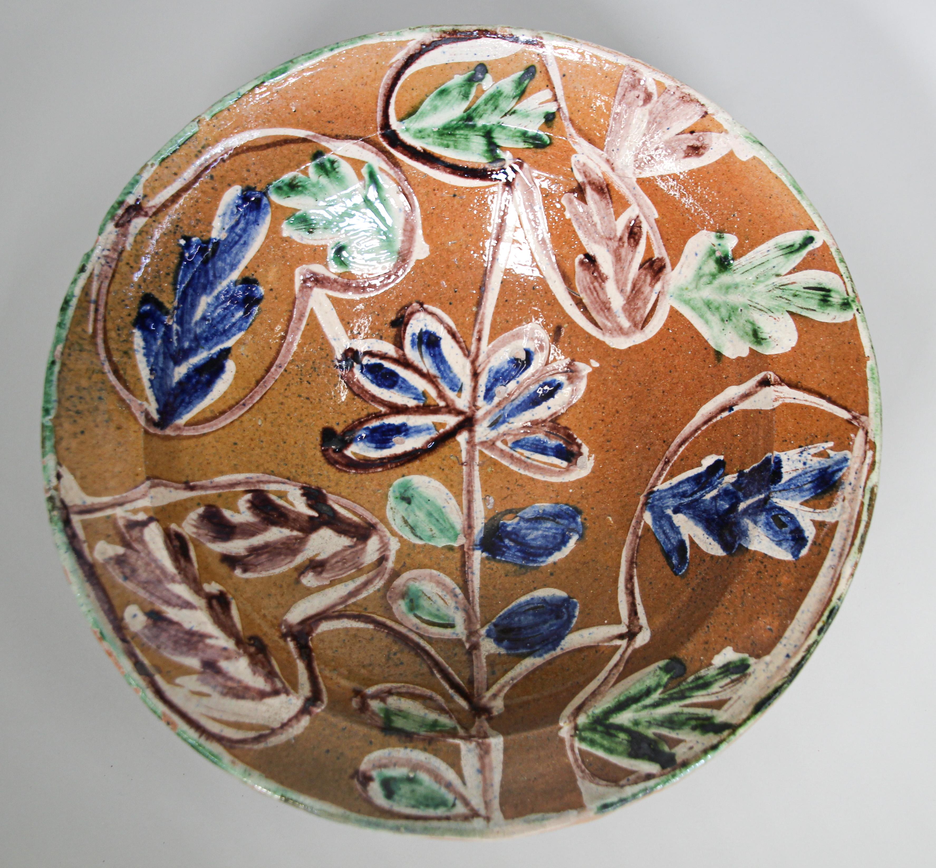 20th Century Moorish Spanish Pottery Glazed Talavera Bowl
