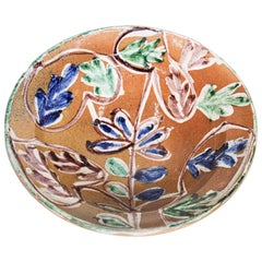 Antique Moorish Spanish Pottery Glazed Talavera Bowl