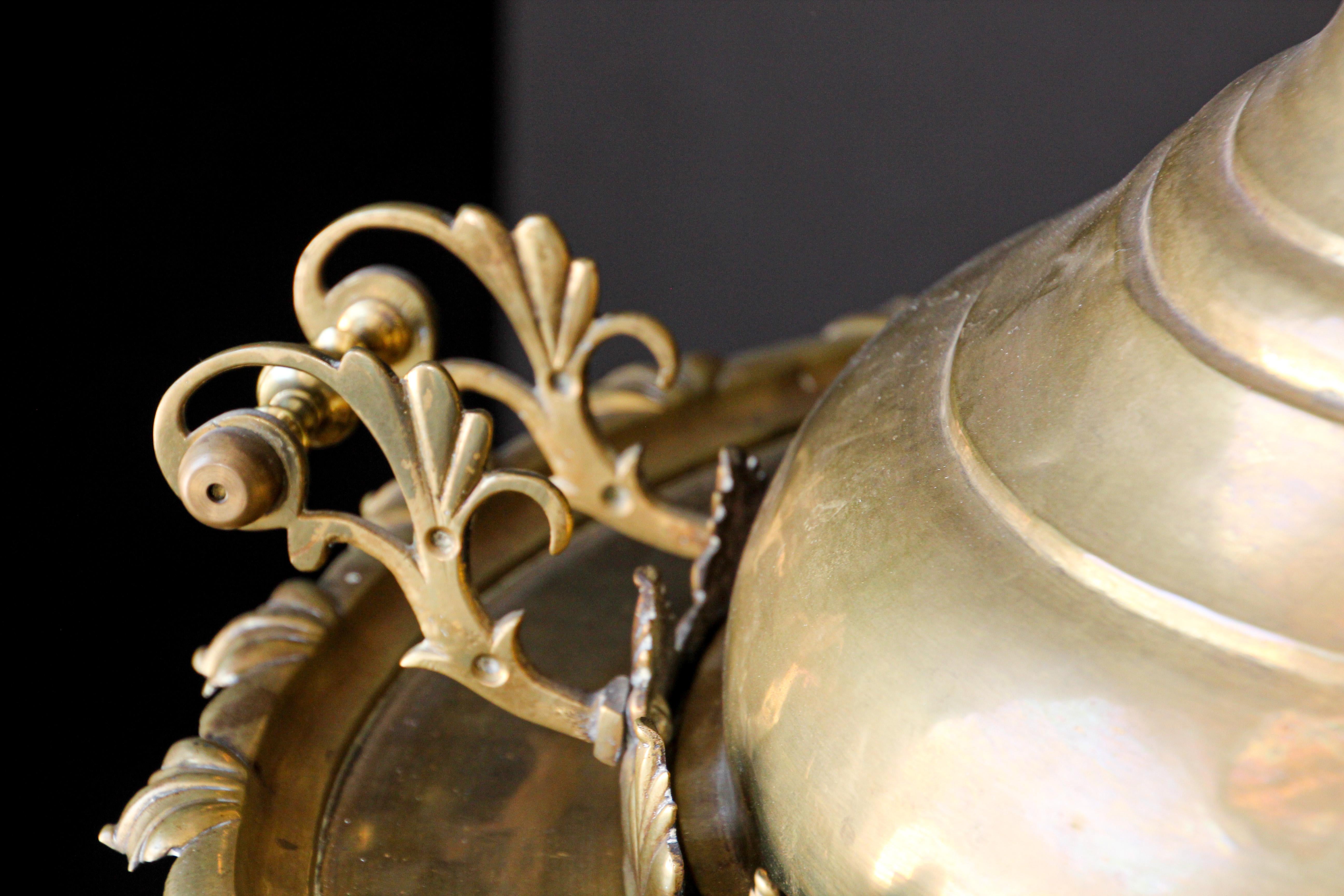 Middle Eastern Large Arabian Polished Brass Incense Burner For Sale 1