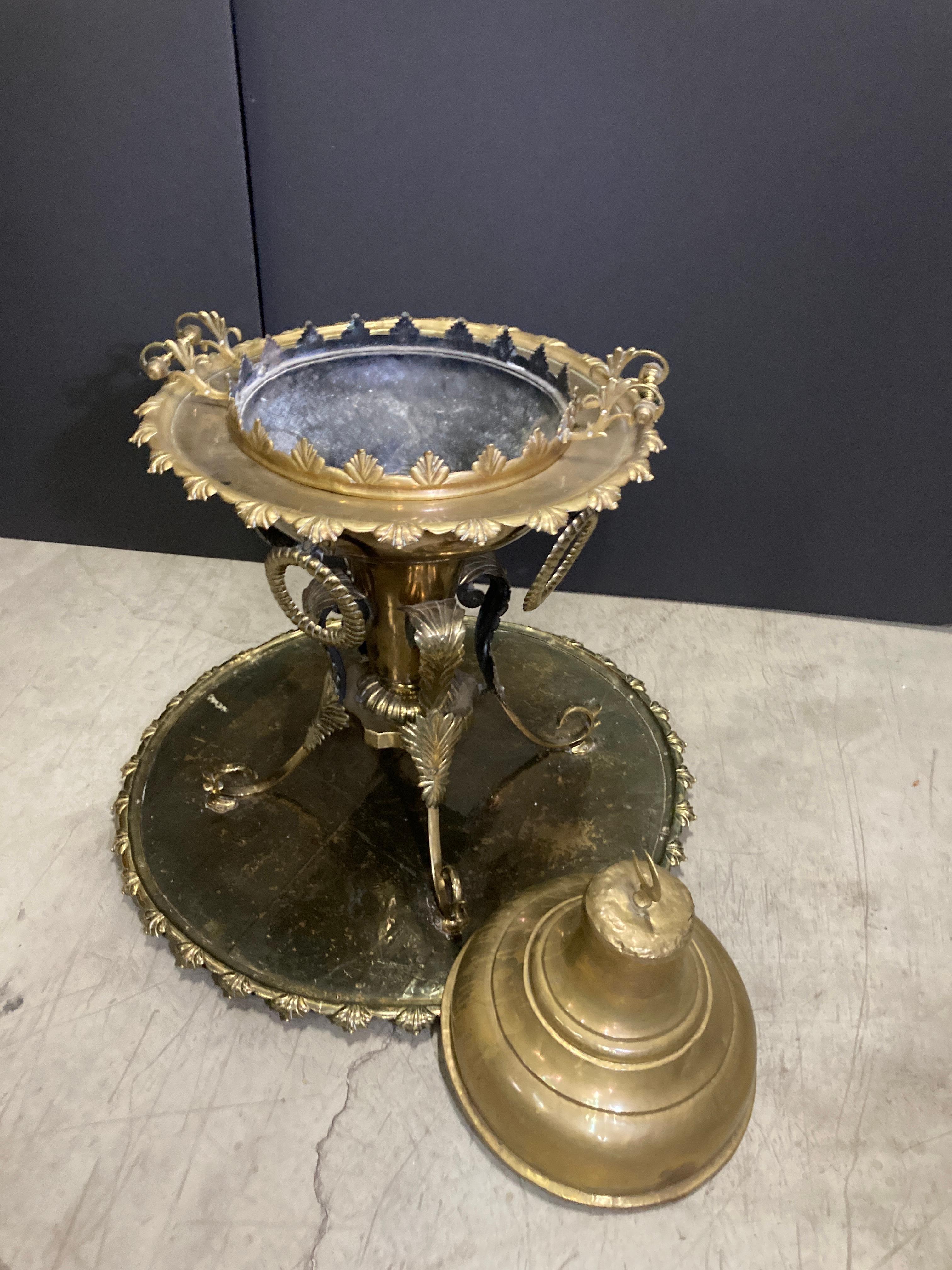 Antique Large Arabian Polished Brass Incense Burner Islamic Moorish Style 19th c For Sale 11
