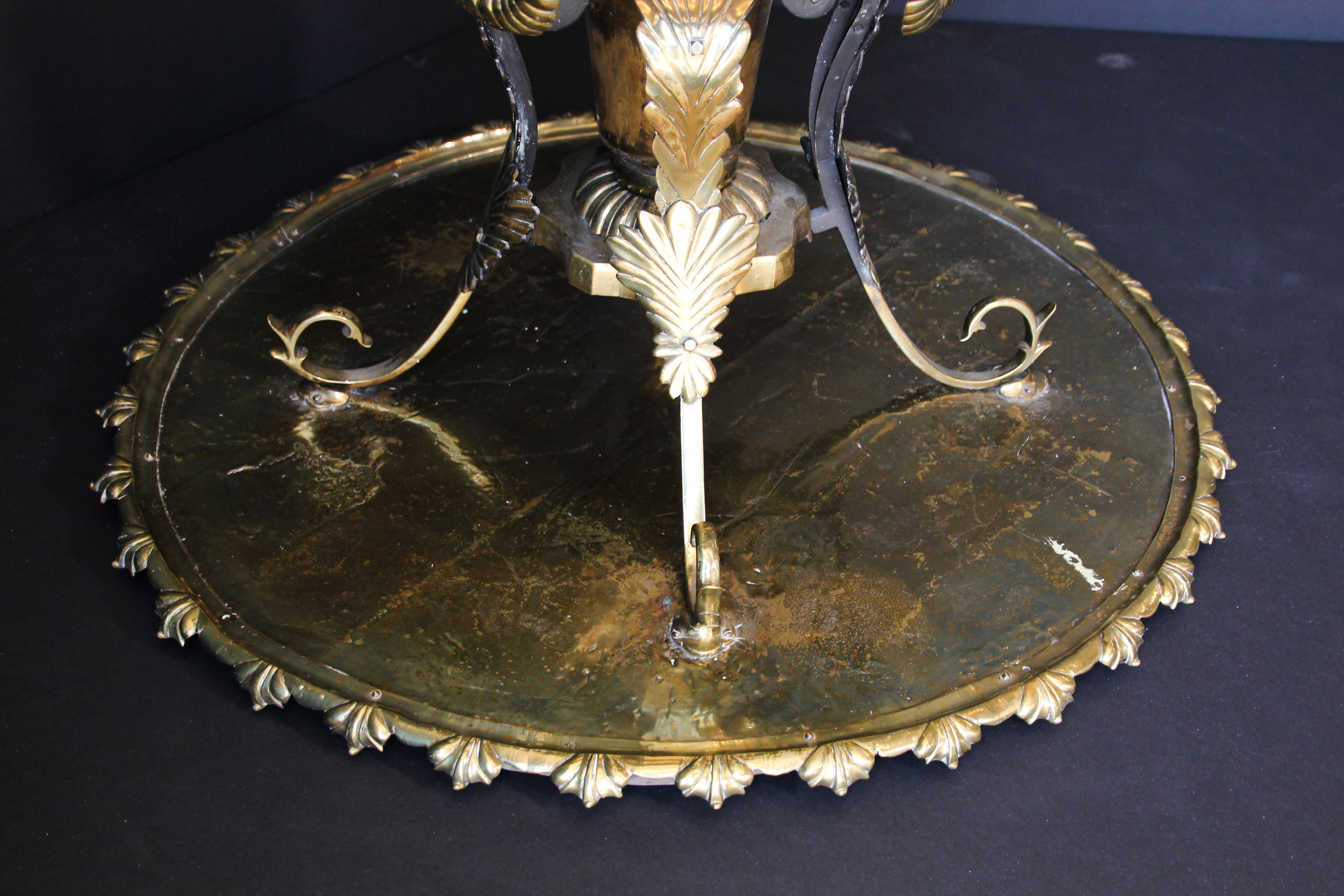 Moorish Middle Eastern Large Arabian Polished Brass Incense Burner For Sale