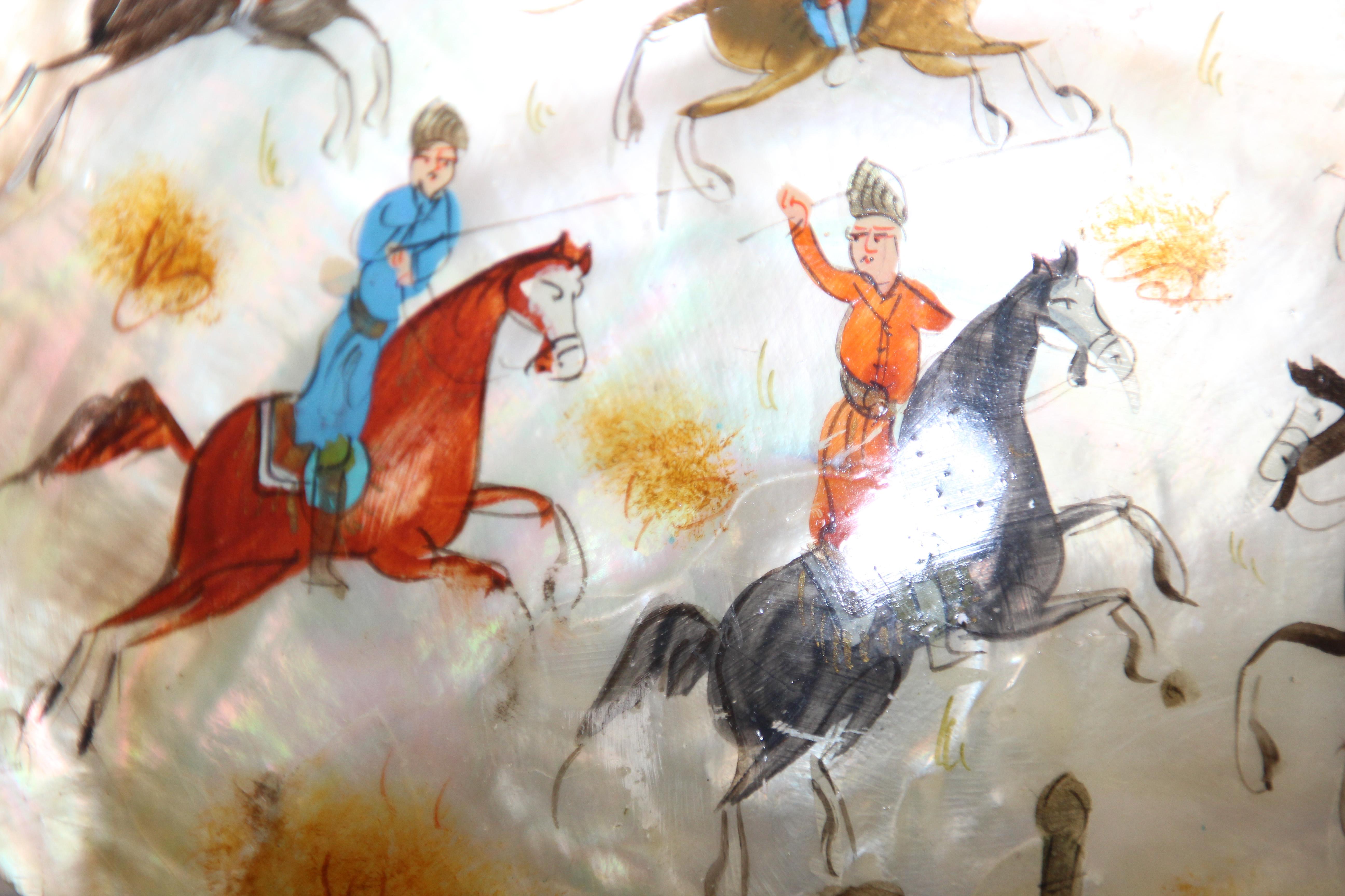 Peinture miniature du Moyen-Orient sur coquillage en vente 4
