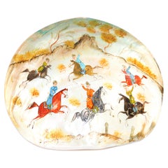 Retro Middle Eastern Miniature Painting on Shell