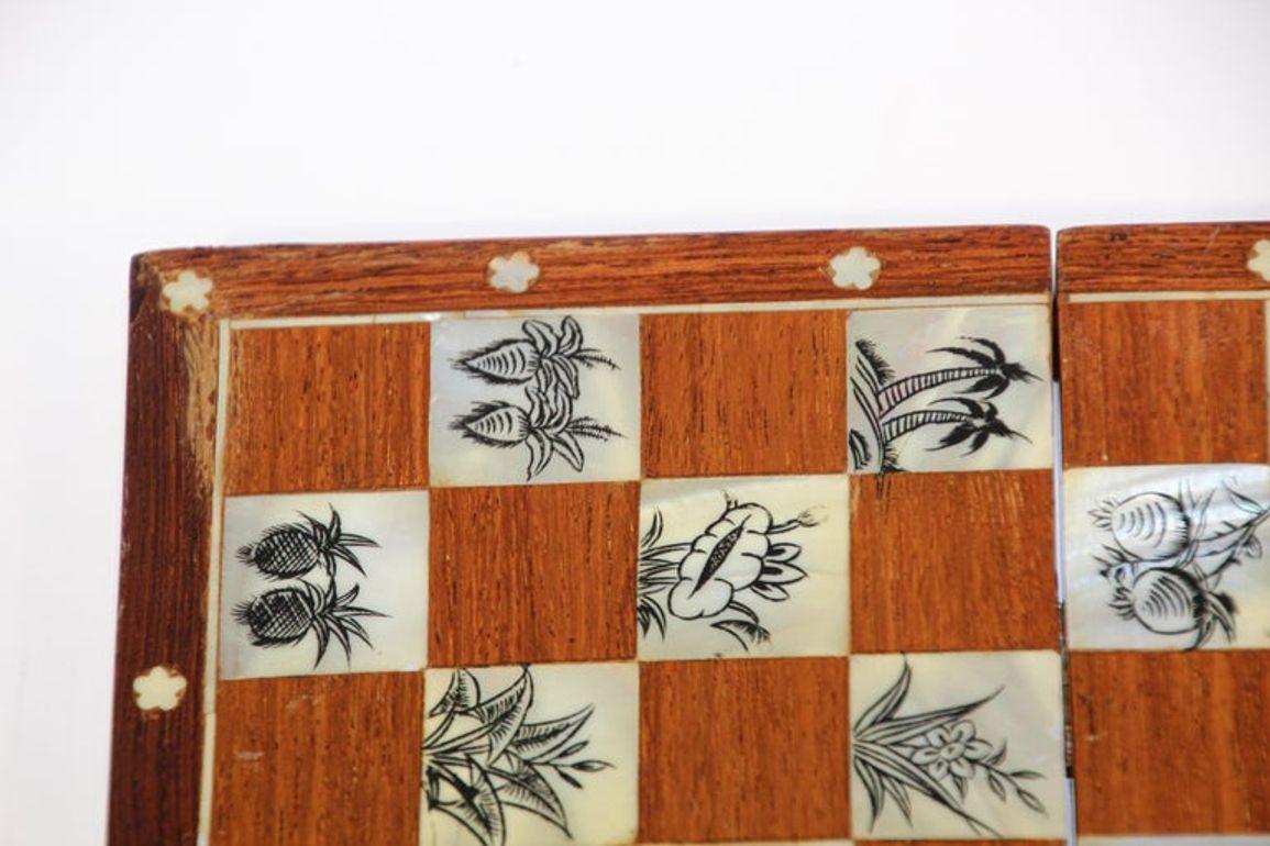 Inlay Middle Eastern Moorish Inlaid Chess Board Box For Sale