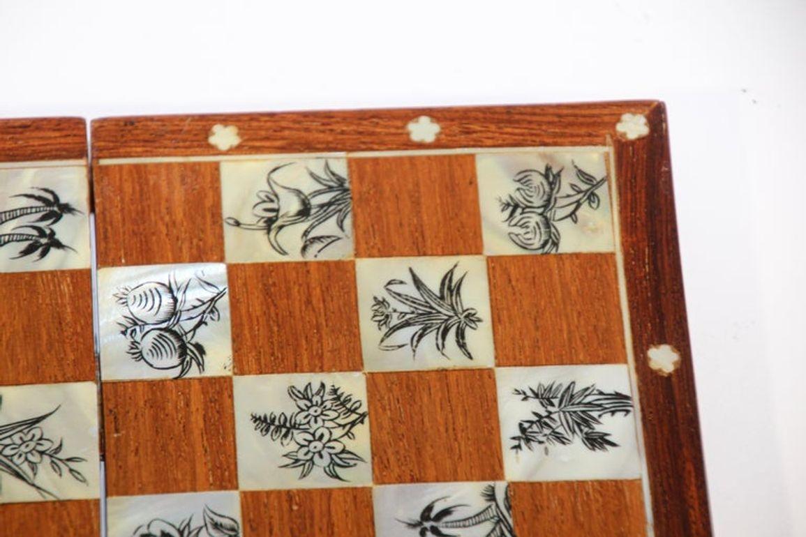 20th Century Middle Eastern Moorish Inlaid Chess Board Box For Sale