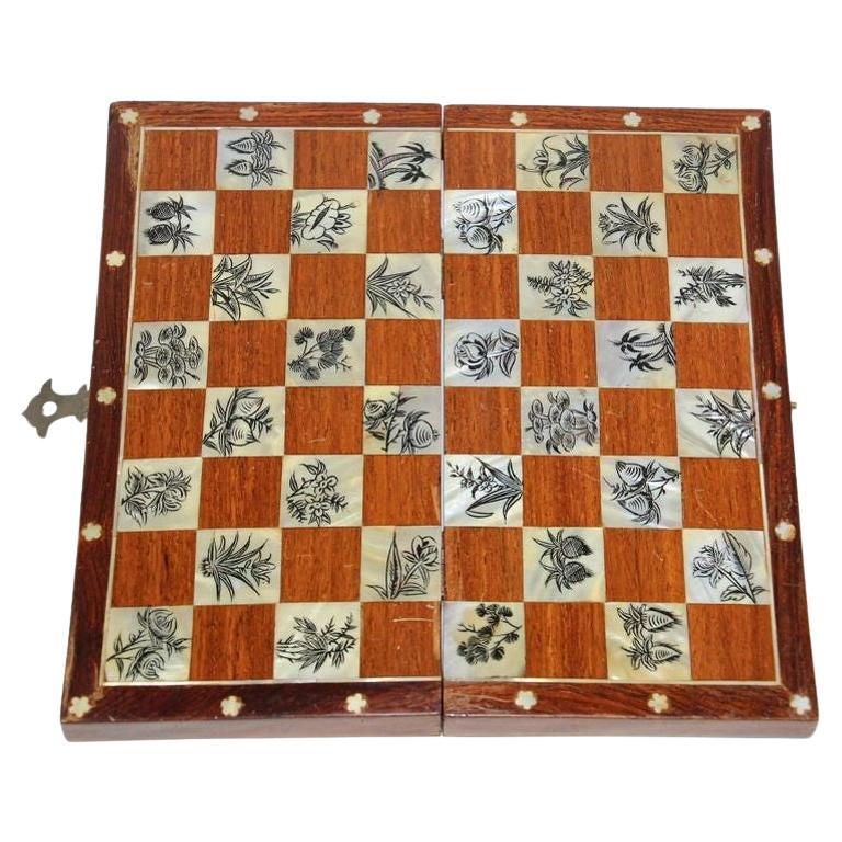 Middle Eastern Moorish Inlaid Chess Board Box For Sale