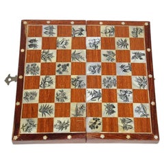 Retro Middle Eastern Moorish Inlaid Chess Board Box
