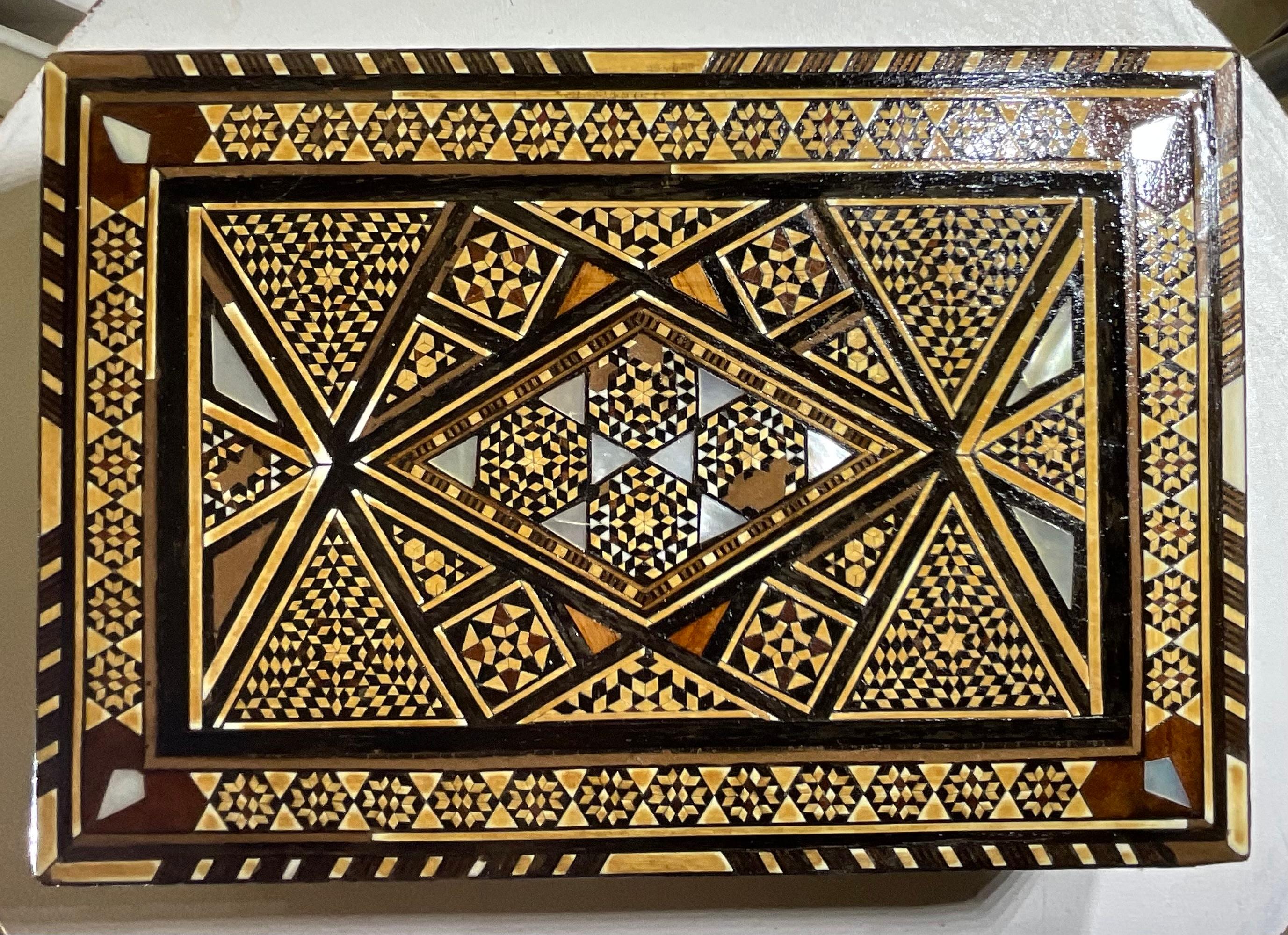Mother-of-Pearl Middle Eastern Moorish Jewelry Box For Sale