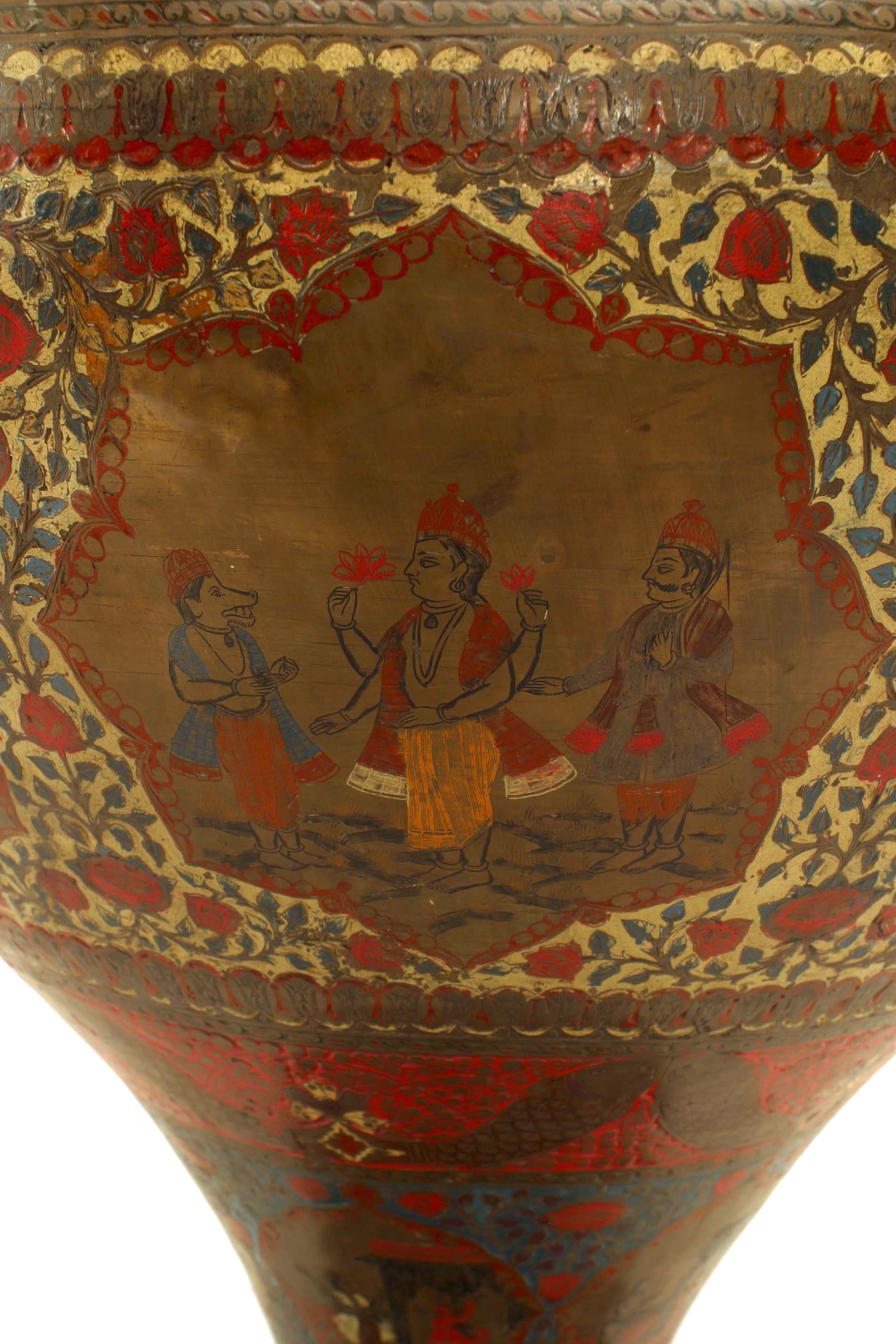 Hand-Painted Moorish Style Monumental Palace Vase For Sale