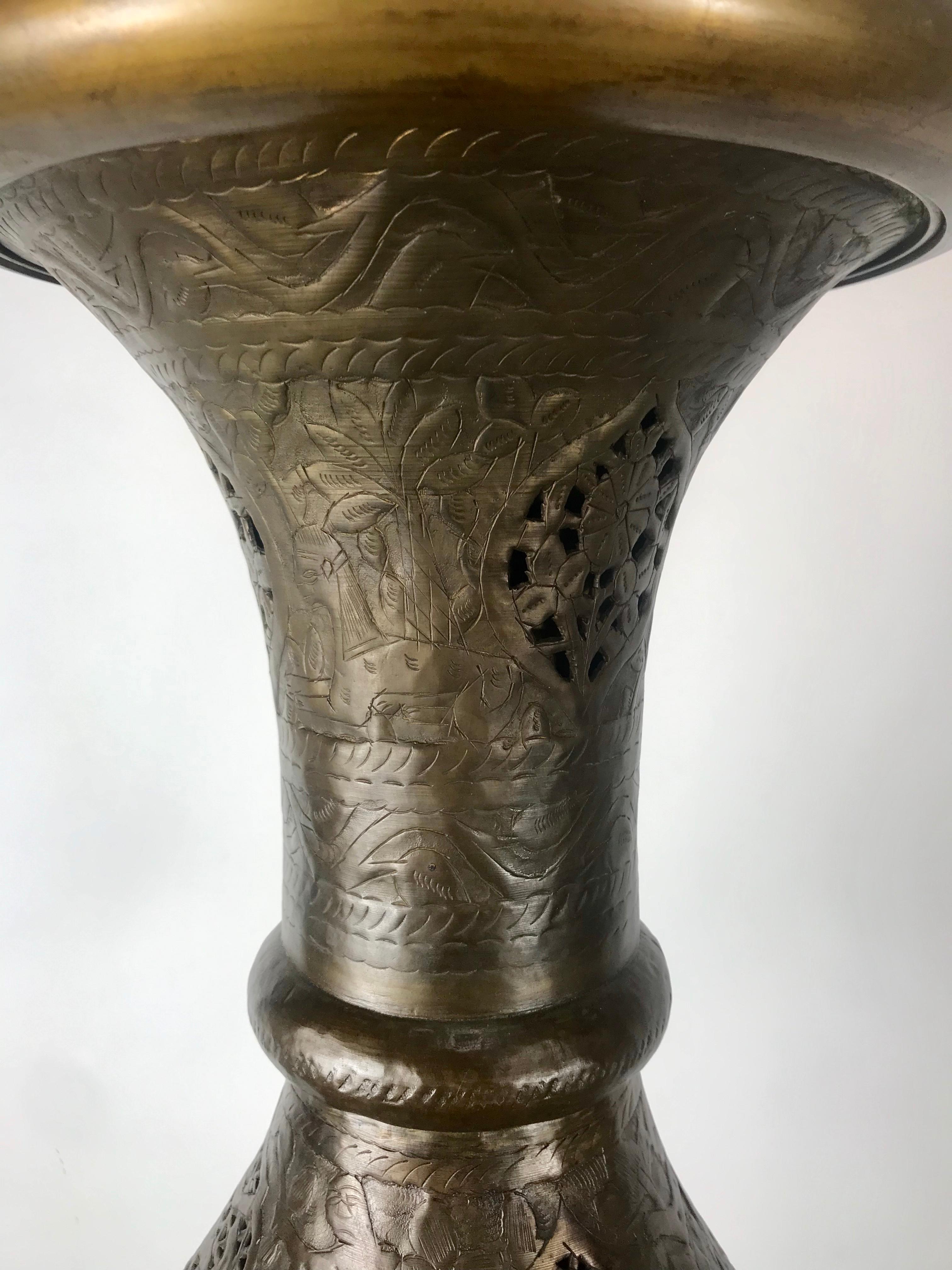 pierced brass lamp shade