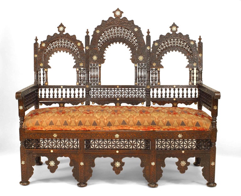 Middle Eastern Moorish Triple Arch Settee For Sale at 1stDibs middle