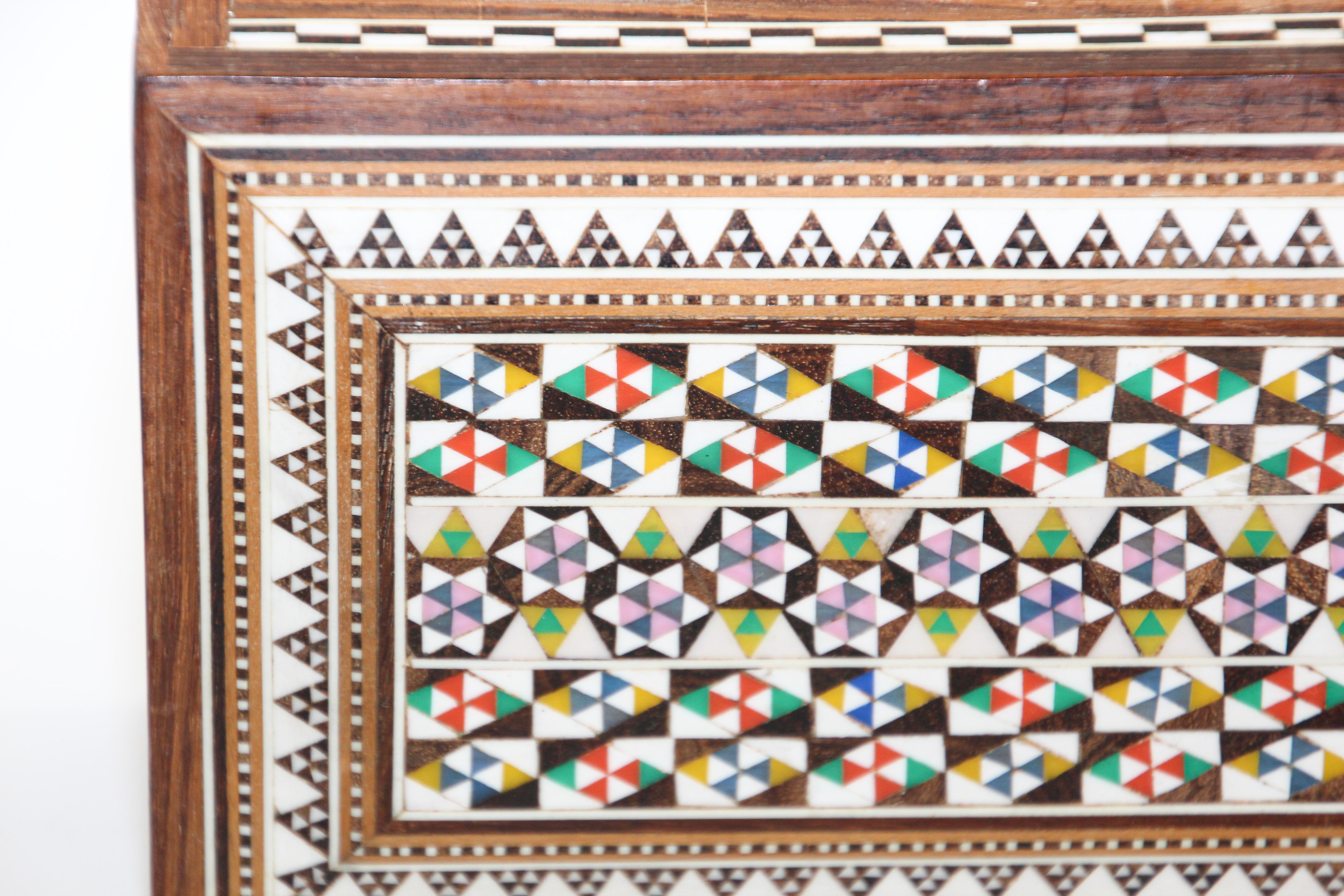 Middle Eastern Mosaic Moorish Box Inlaid For Sale 2