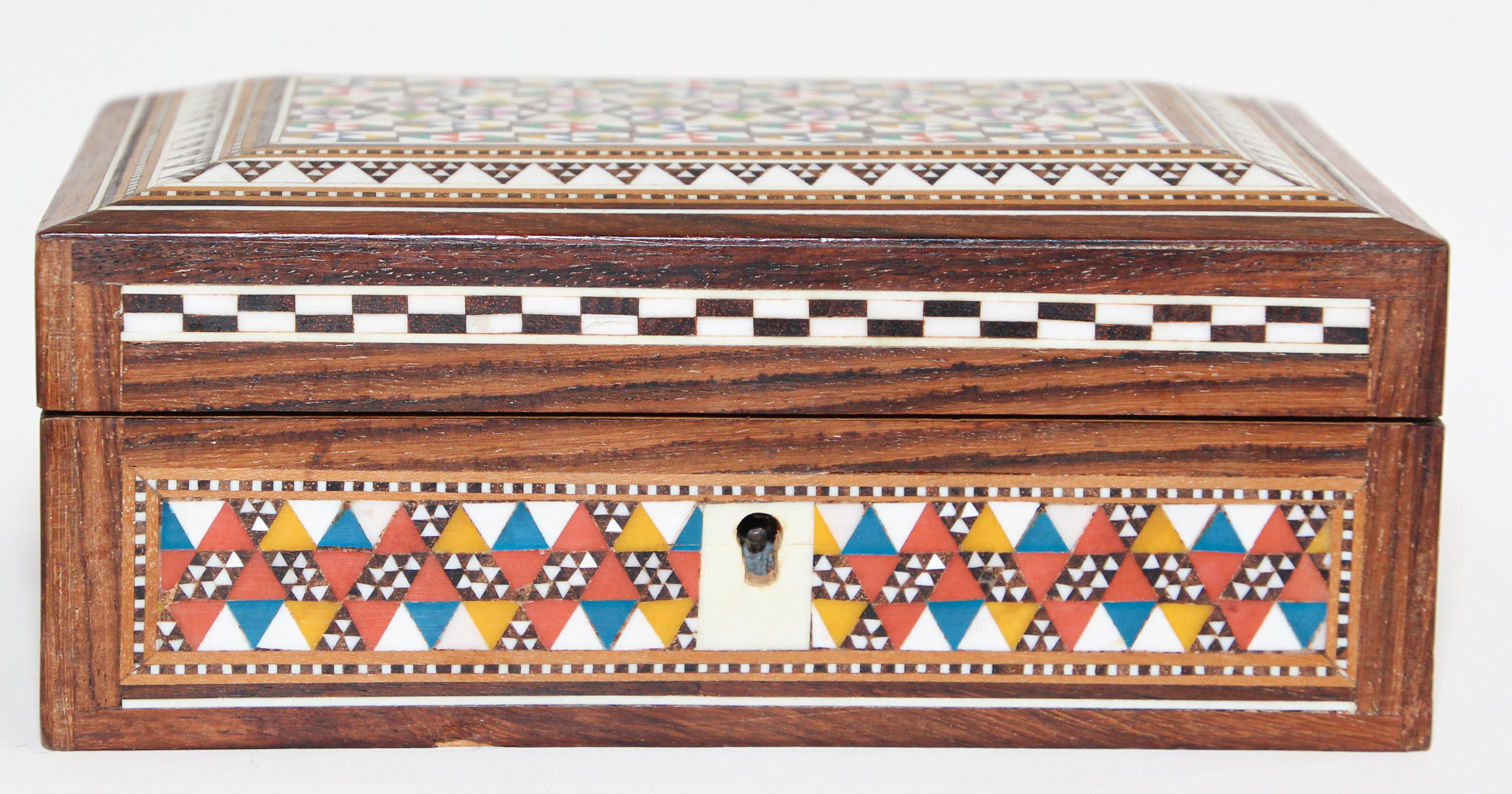 20th Century Middle Eastern Mosaic Moorish Box Inlaid