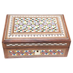 Antique Middle Eastern Mosaic Moorish Box Inlaid