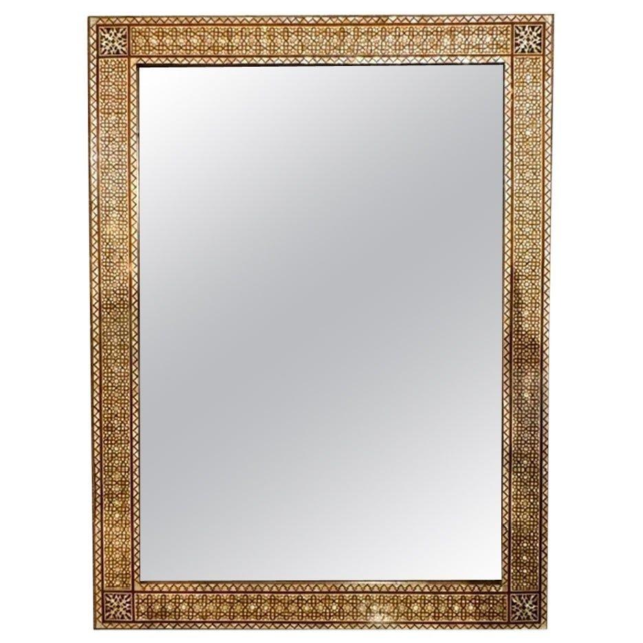 Middle Eastern Mother of Pearl and Bone Inlaid Mirrors For Sale