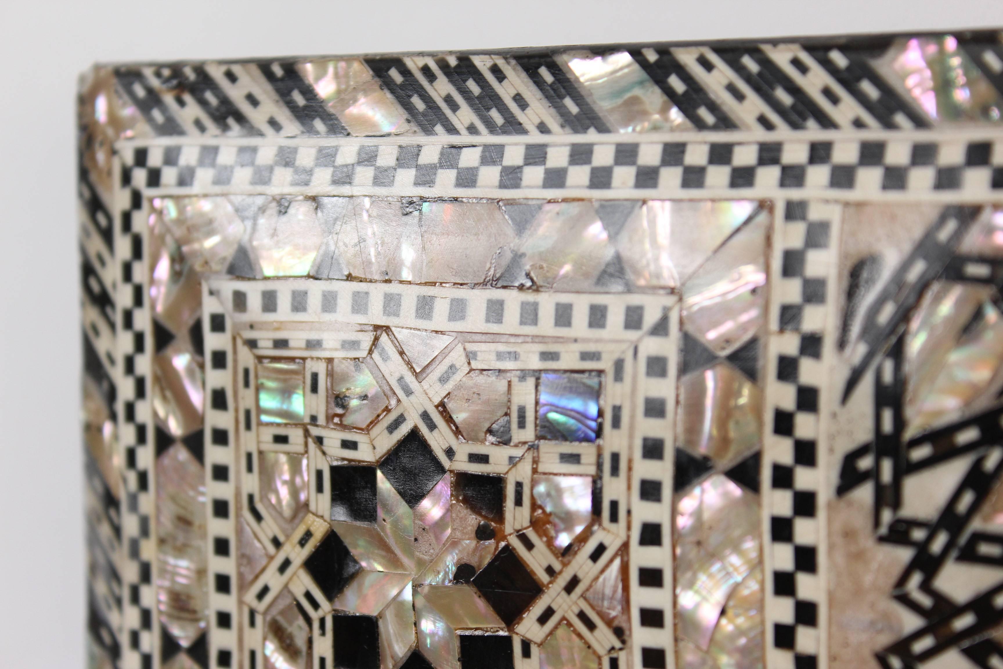 Middle Eastern Mother-of-Pearl Inlaid Mirror 2