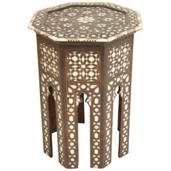 Middle Eastern Mother of Pearl Inlaid Side Table