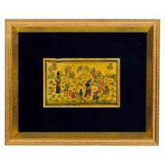 Middle Eastern Persian Framed of Women Gathered in Open Field