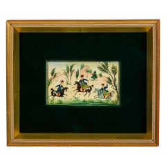 Middle Eastern Persian Framed Print of Three People Riding Horses