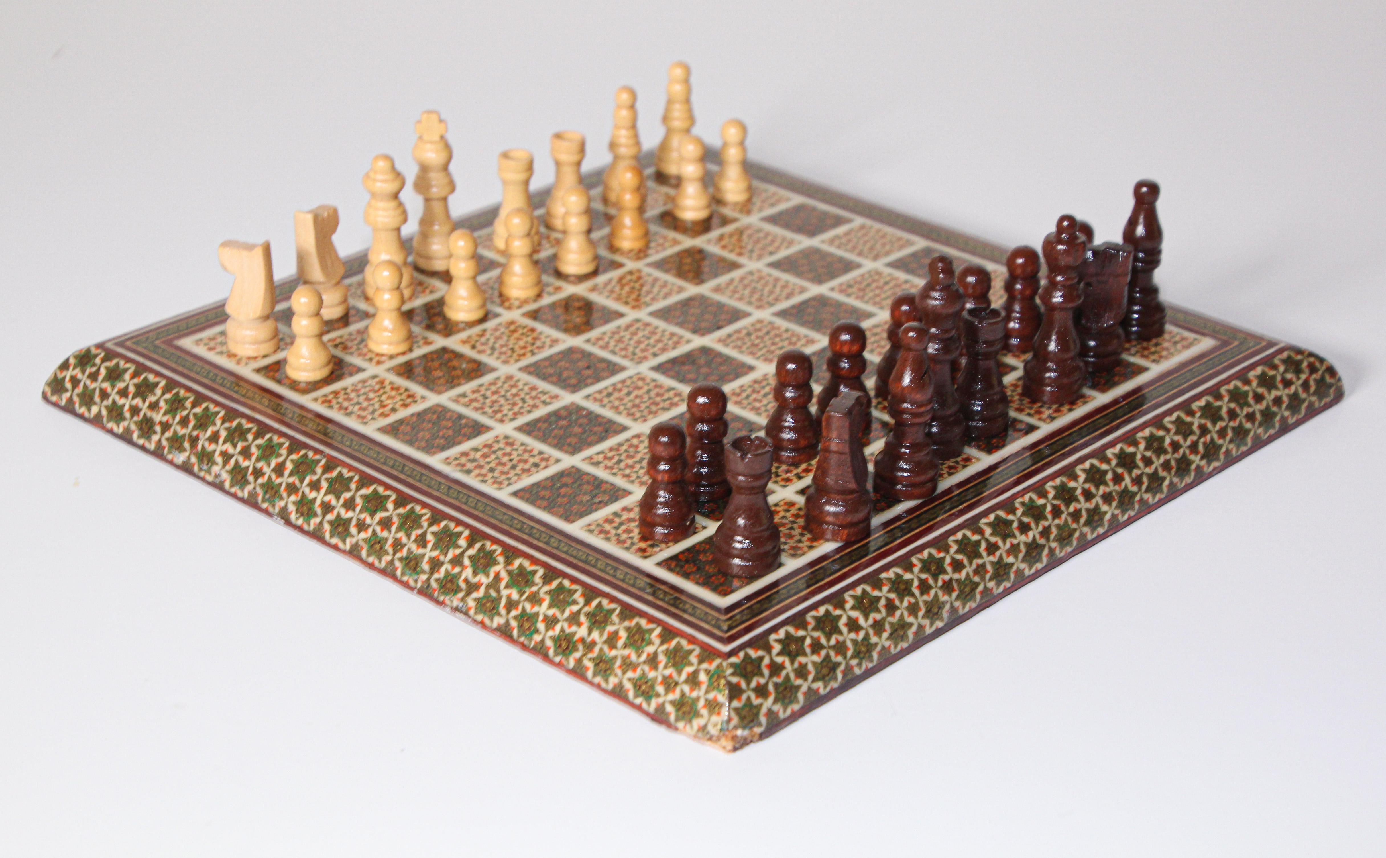 20th Century Middle Eastern Persian Khatam Chess Game