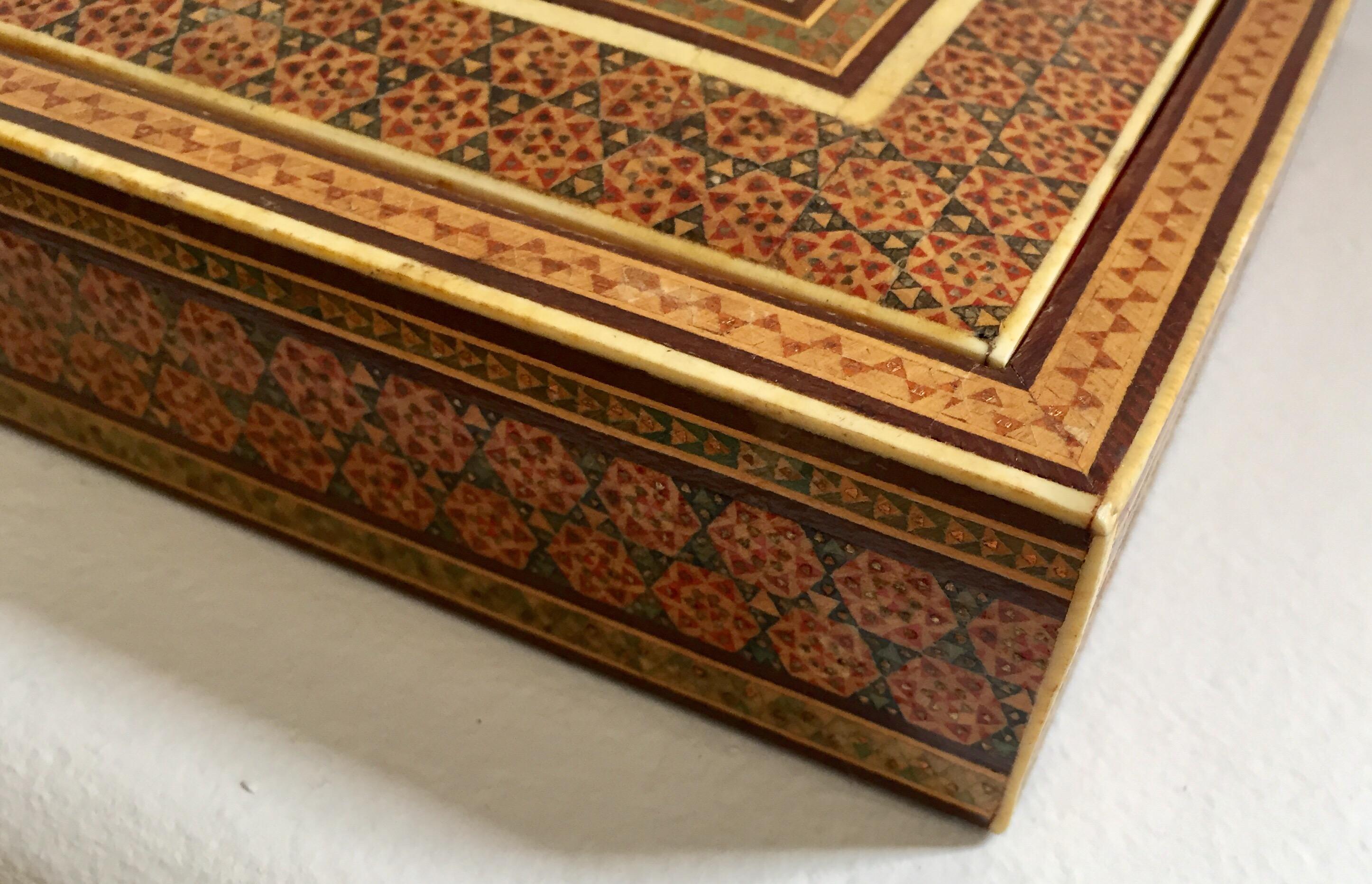 Middle Eastern Persian Sadeli Micro Mosaic Inlaid Jewelry Box 3