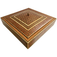 Antique Middle Eastern Persian Sadeli Micro Mosaic Inlaid Jewelry Box