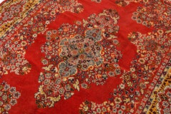 Tapis persan du Moyen-Orient rouge, bleu et beige
