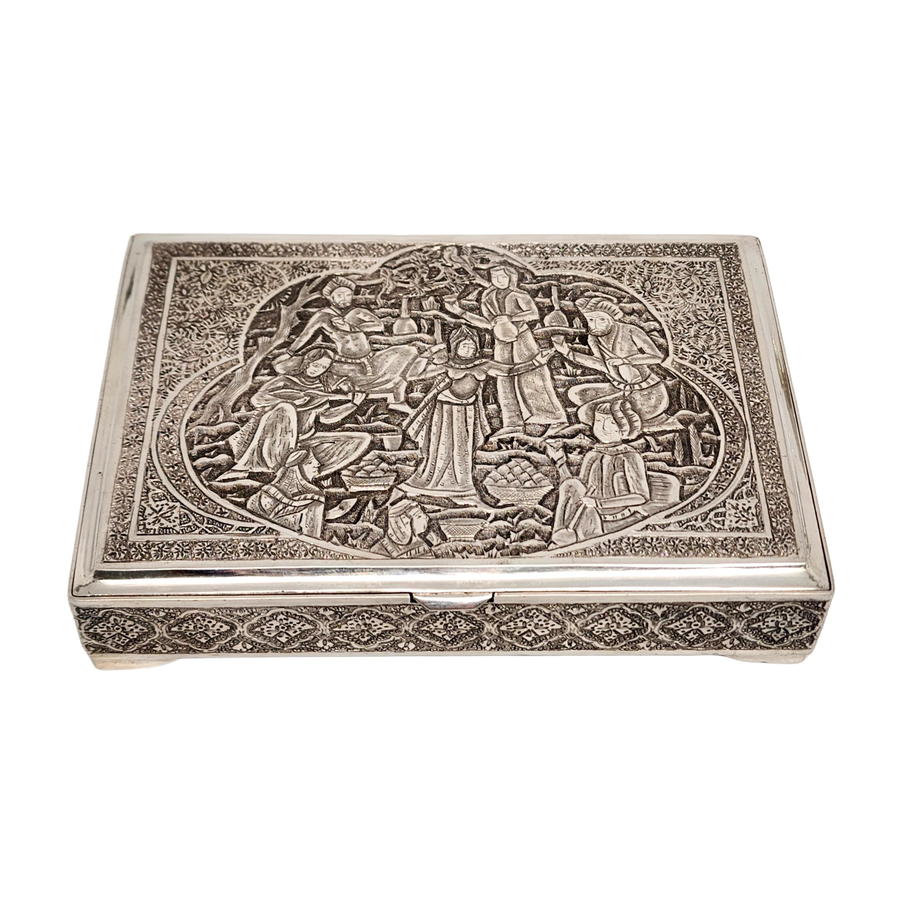 Middle Eastern Persian Silver Box For Sale 3
