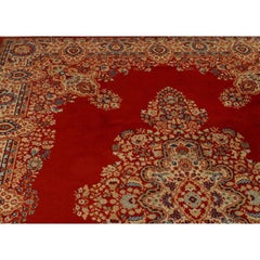 Tapis de style persan du Moyen-Orient rouge et beige