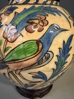 Middle Eastern Qajar Vase Converted to a Table Lamp, Late 1800s to Early 1900s