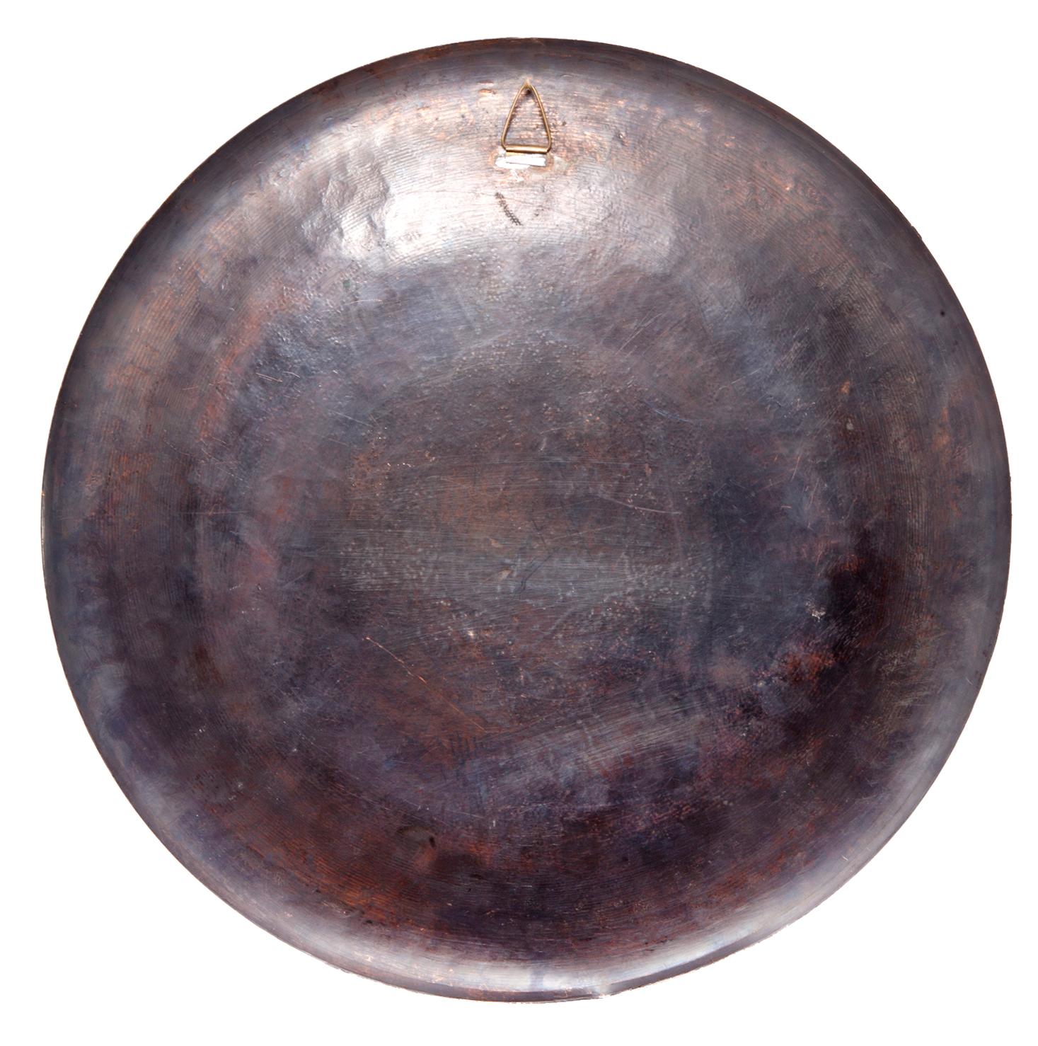 Persian Middle Eastern Silver over Copper Round Tray