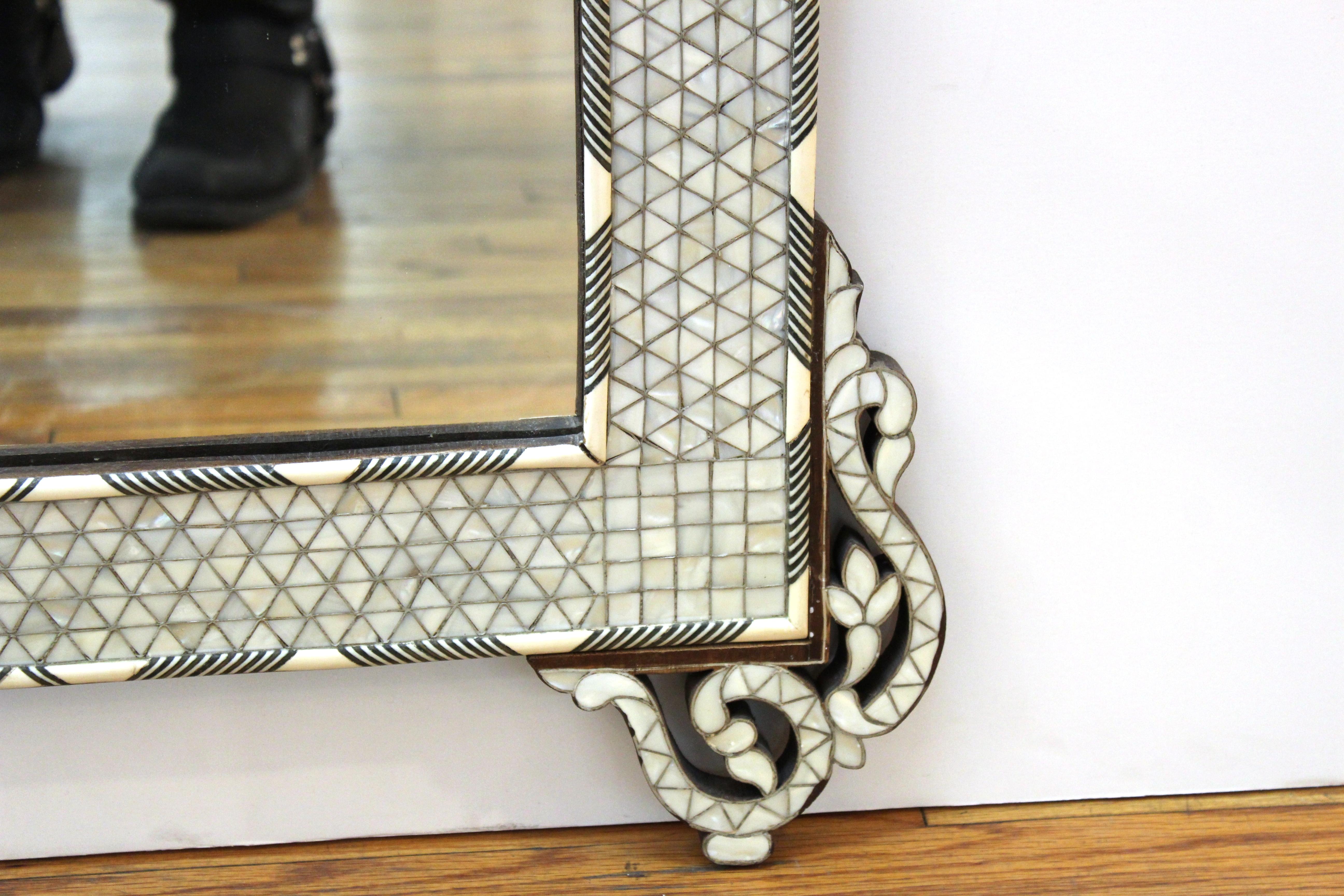 Asian Middle-Eastern Style Bone & Mother-of-Pearl Inlay Mirrors