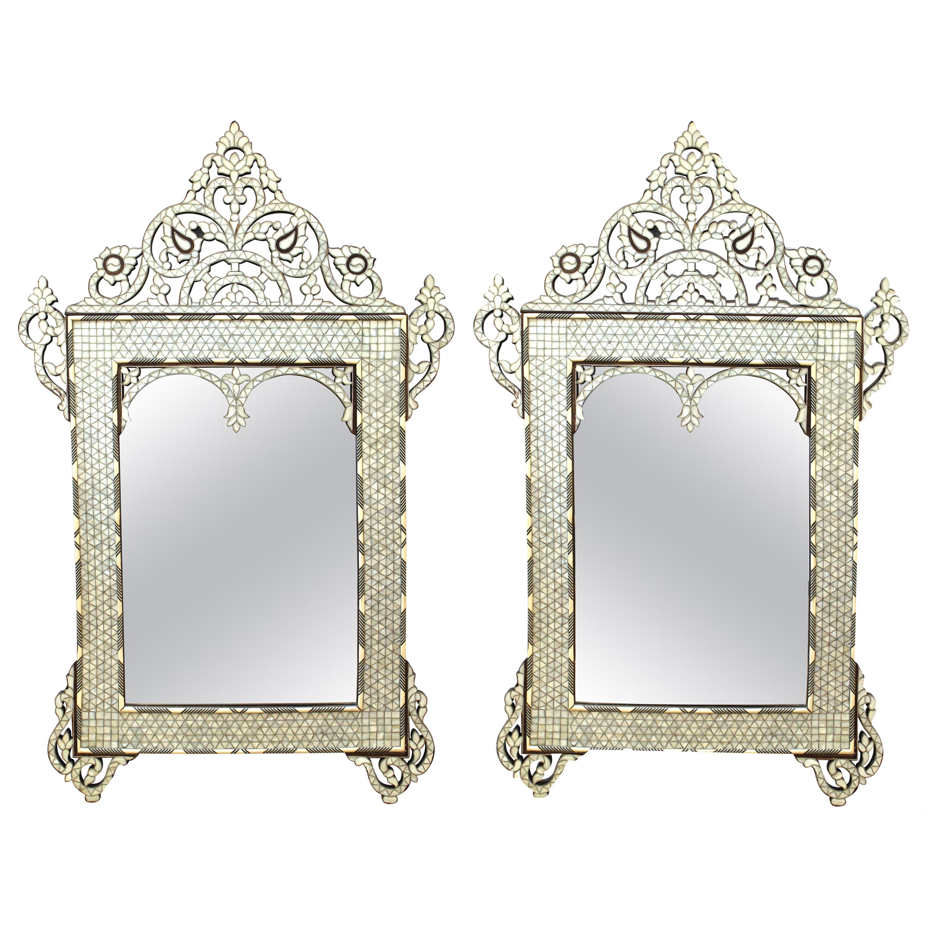 Middle-Eastern Style Bone & Mother-of-Pearl Inlay Mirrors