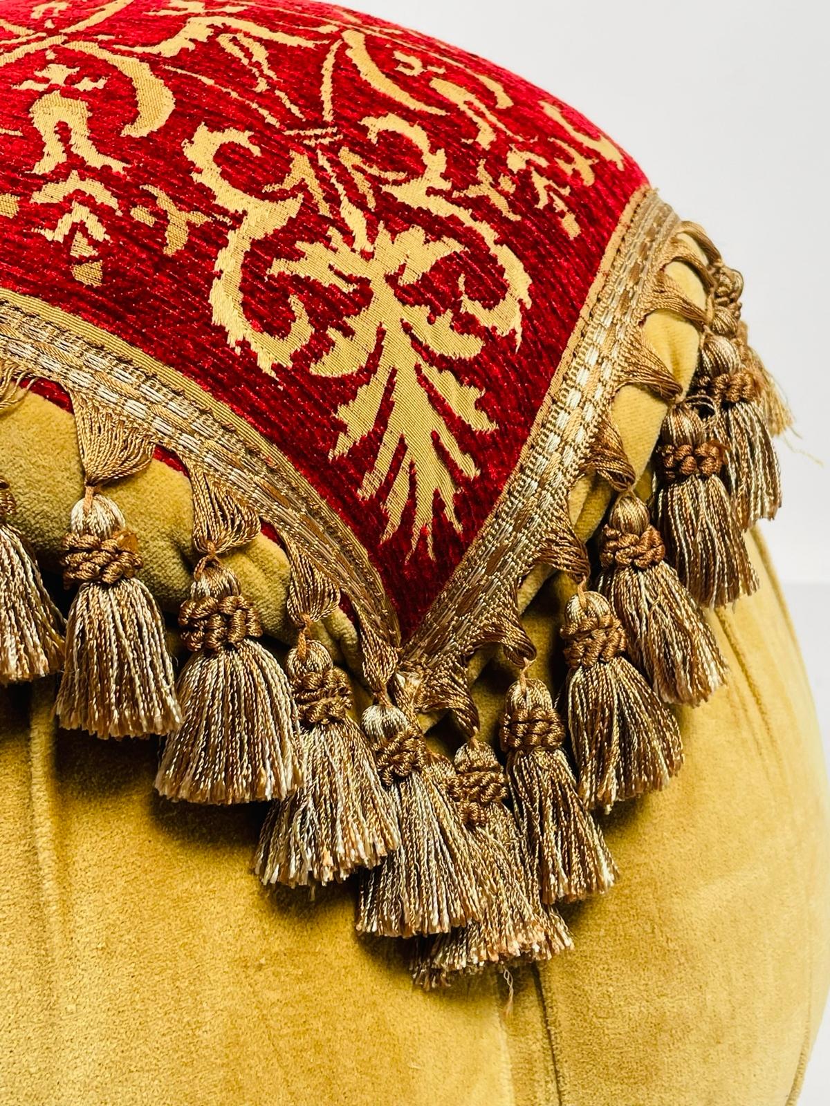 Middle Eastern Style Poufs with Tassels, Usa 1970s 2