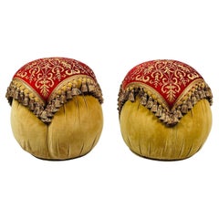Middle Eastern Style Poufs with Tassels, Usa 1970s
