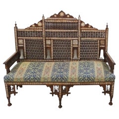 Middle Eastern Syrian Inlaid Settee
