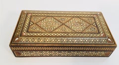 Middle Eastern Syrian Micro Mosaic Khatam Inlaid Jewelry Box