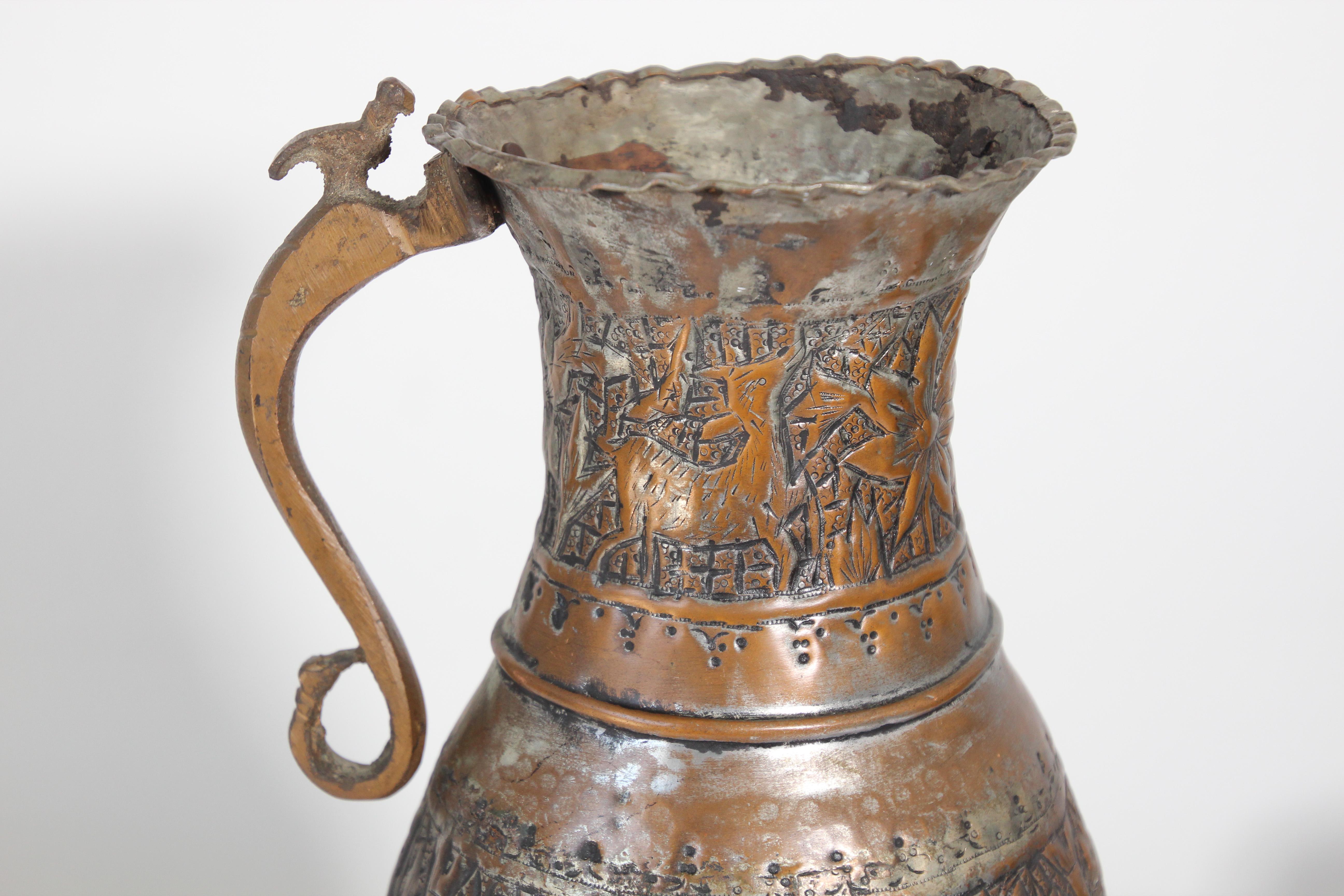 Kaffeekanne aus getöntem Kupfer aus dem Nahen Osten, 19. Jahrhundert im Angebot 5