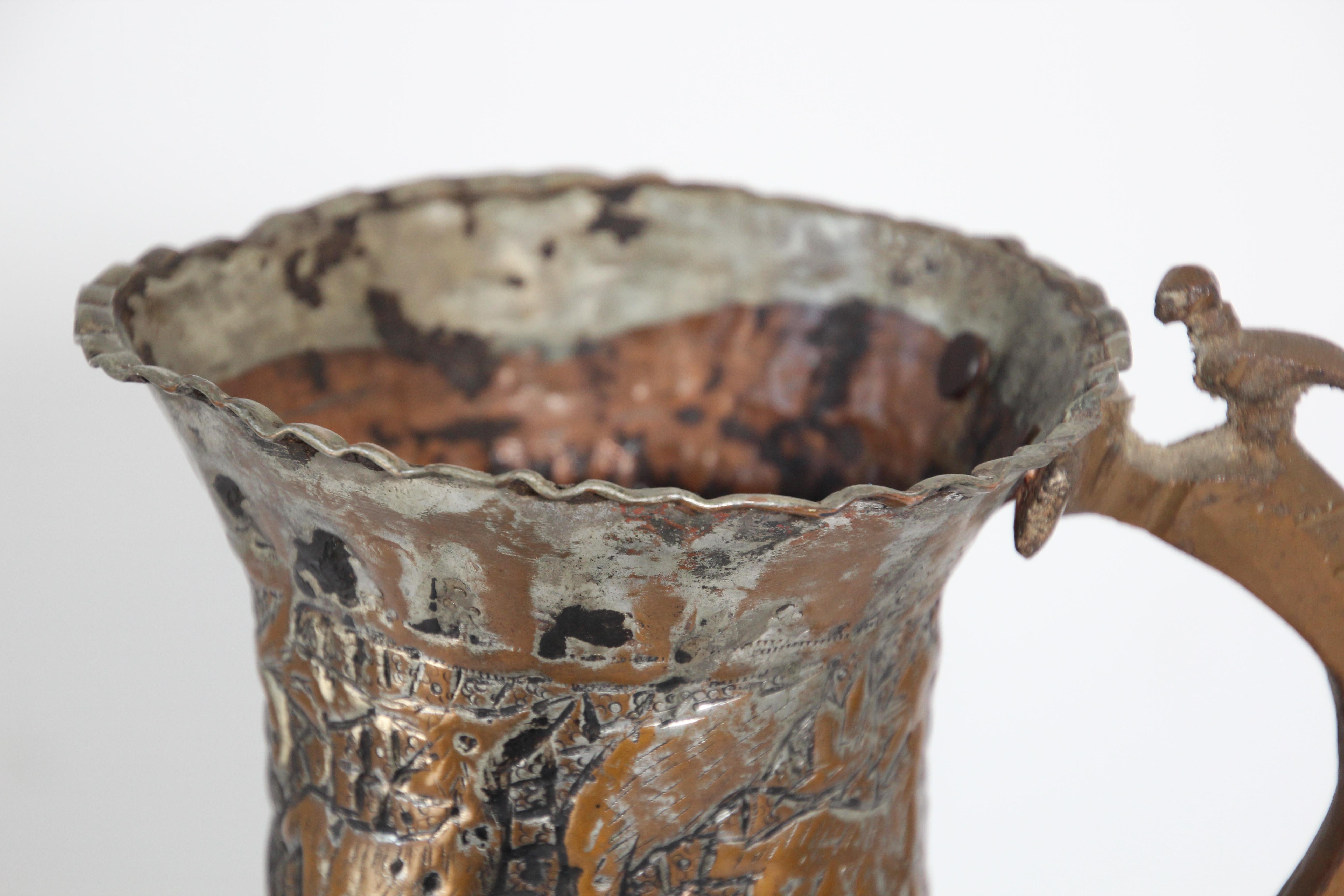 Kaffeekanne aus getöntem Kupfer aus dem Nahen Osten, 19. Jahrhundert (Arts and Crafts) im Angebot