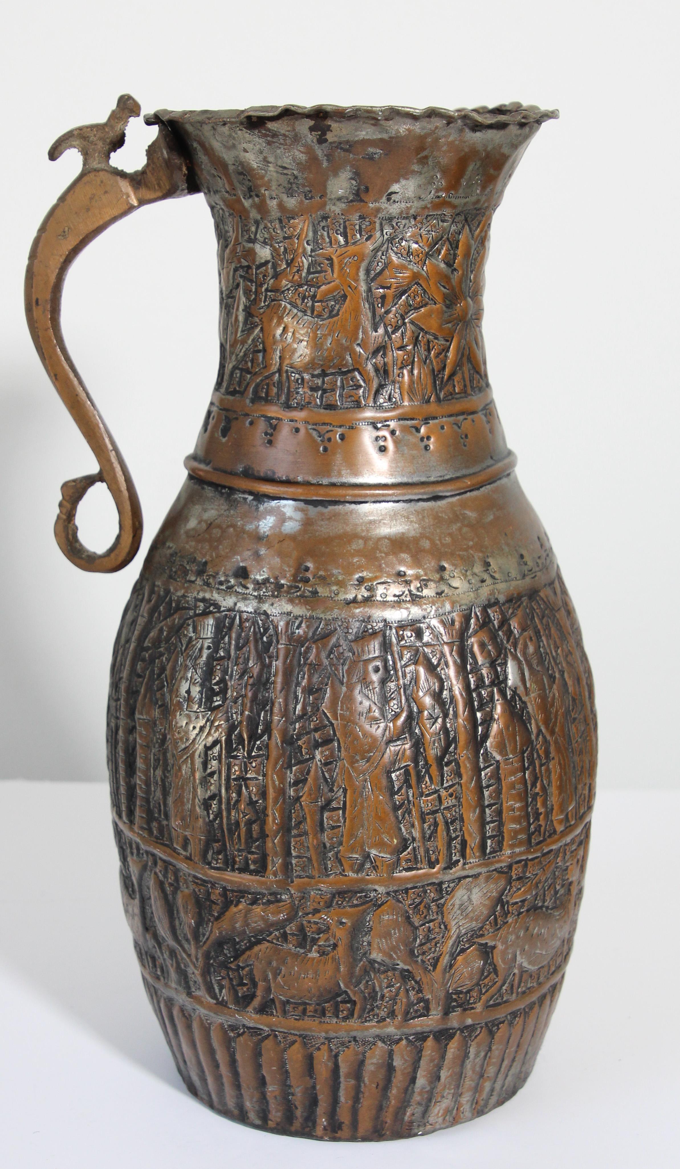 Kaffeekanne aus getöntem Kupfer aus dem Nahen Osten, 19. Jahrhundert im Angebot 1