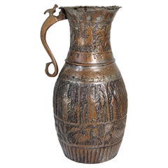 Antique Middle Eastern Tinned Copper Coffee Pot, 19th Century