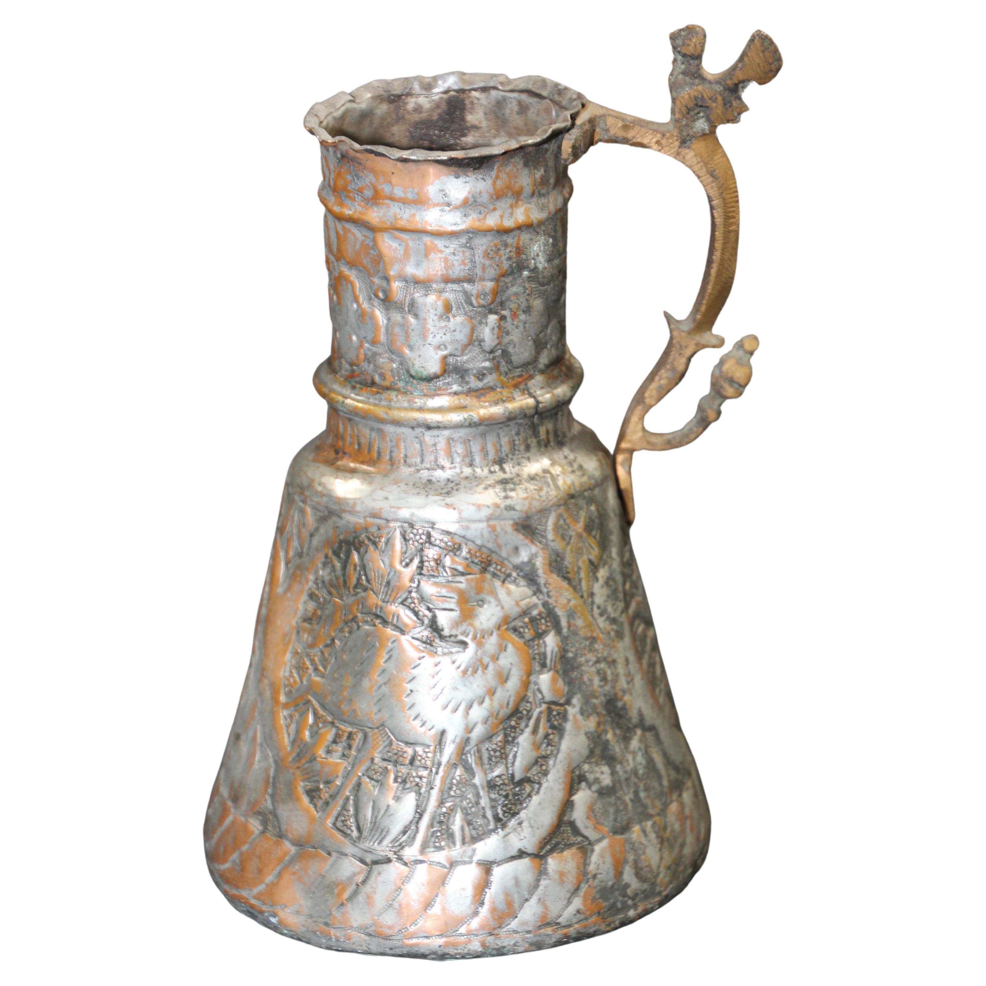 Pot en cuivre teinté du Moyen-Orient, 19e siècle