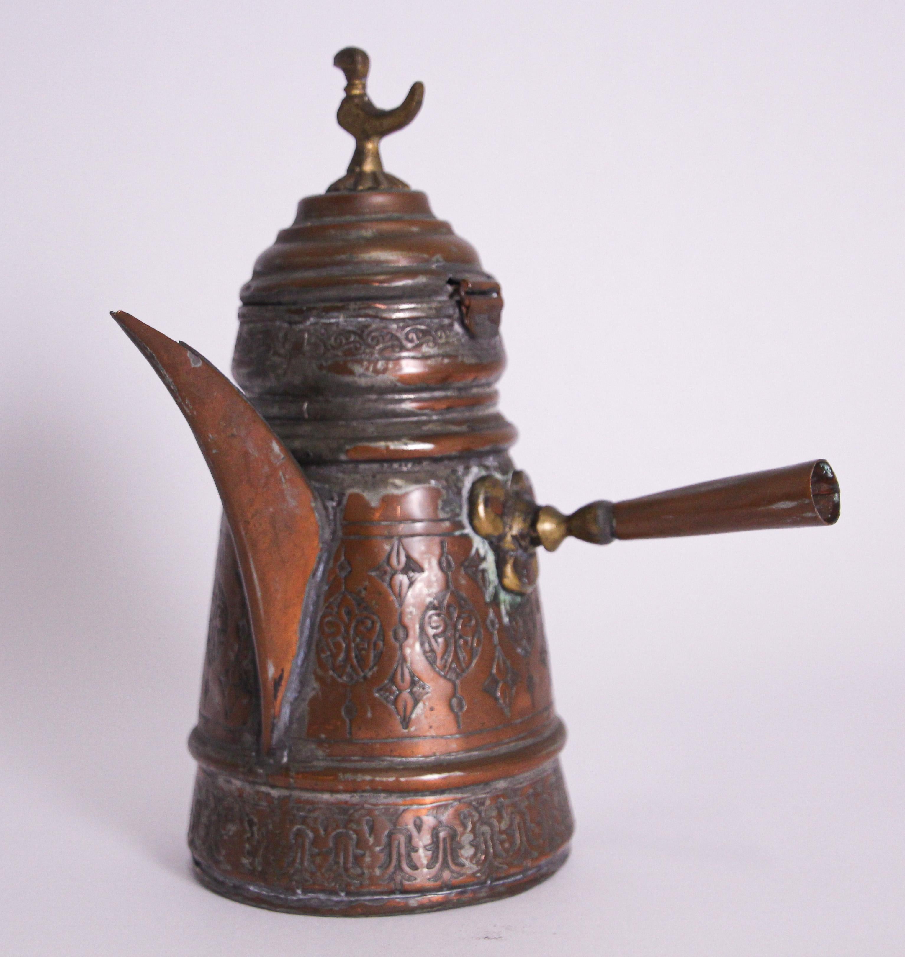 Islamic Middle Eastern Turkish Arabic Copper Dallah Coffee Pot For Sale