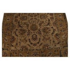 Middle Eastern Turkish Gold and Brown Patterned Area Rug