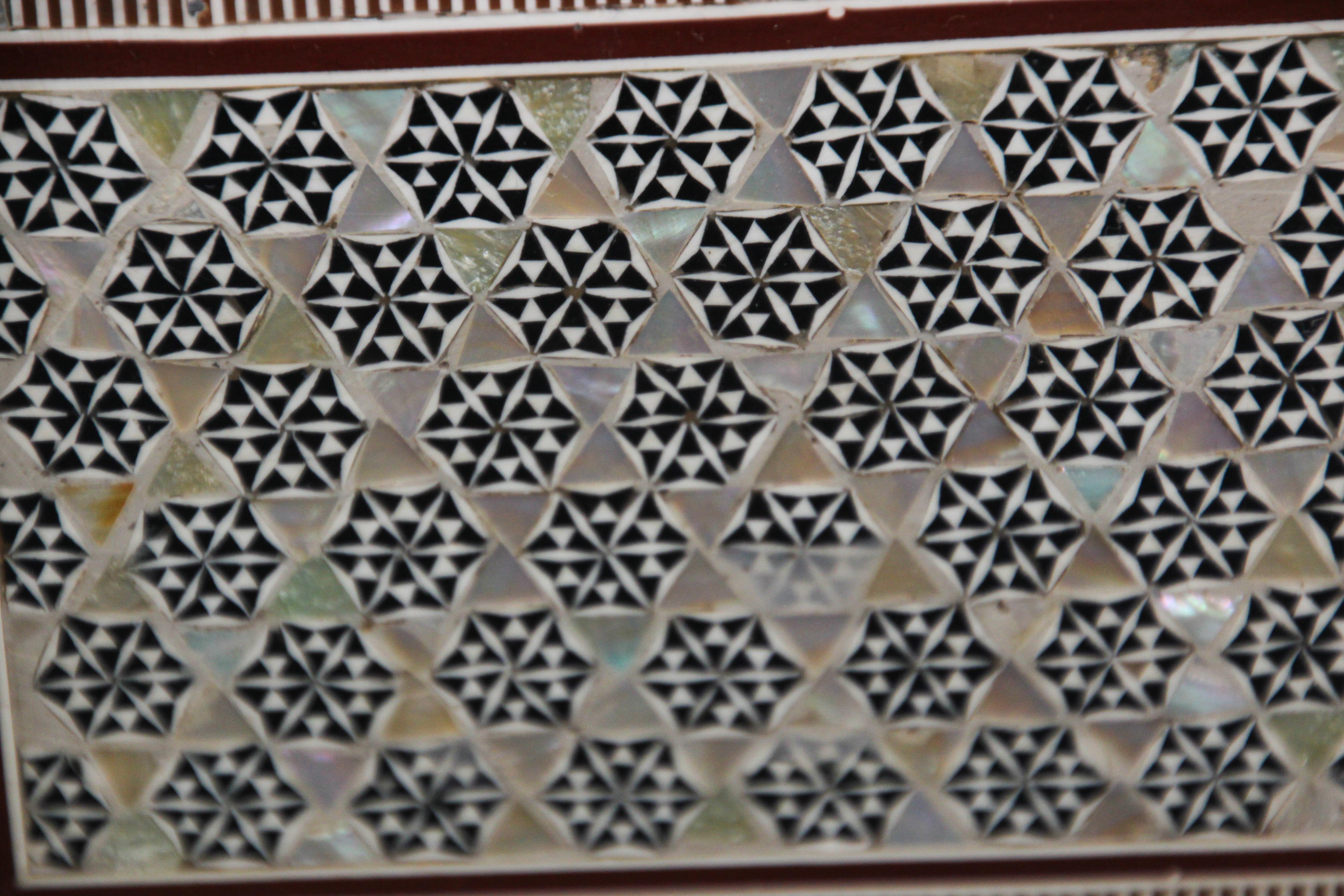 Middle Eastern White Mosaic Moorish Box For Sale 6